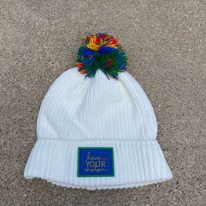 Love Your Melon White Lightweight Pom Beanie!